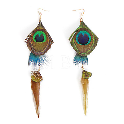 Bohemian Style Feather Dangle Earrings FS-WG092BC-01-1