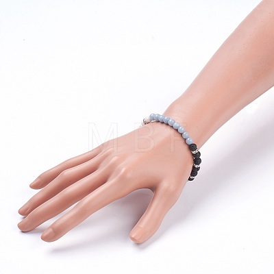 Natural Ang Stretch Bracelets BJEW-JB03739-05-1