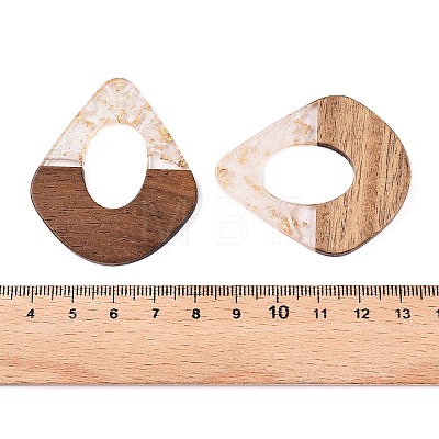 Transparent Resin and Walnut Wood Pendants RESI-T057-07N-1