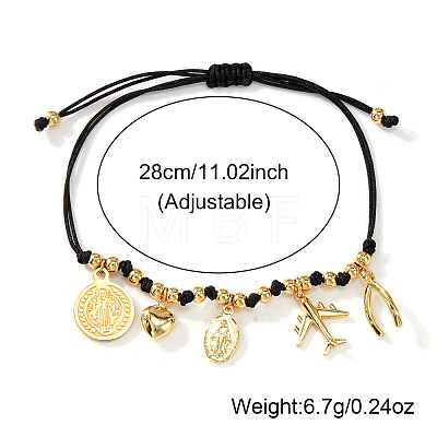Bohemian 304 Stainless Steel & Brass Charm Bracelets GB2498-5-1