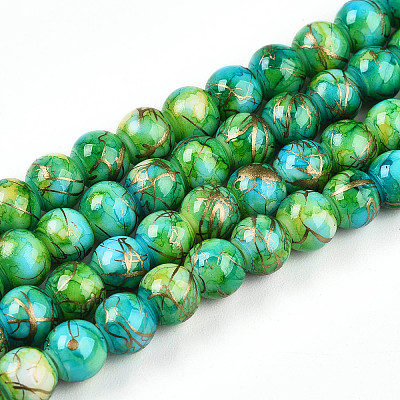 Baking Paint Glass Beads Strands DGLA-N003-6mm-B04-1