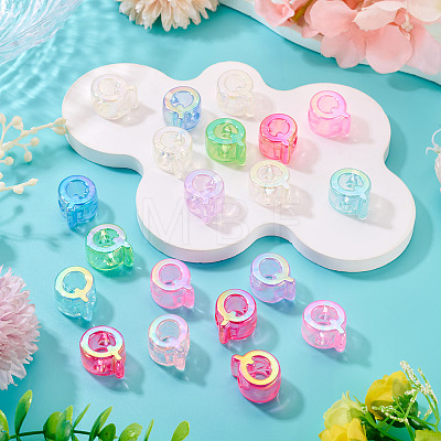 20Pcs UV Plating Transparent Acrylic European Beads OACR-TADJ0001-19Q-1