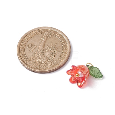 Flora Leaves & Lily flower Charms PALLOY-JF02541-01-1