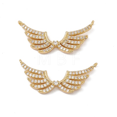Brass Micro Pave Clear Cubic Zirconia Connector Charms KK-E068-VC029-1