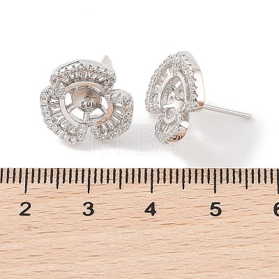 925 Sterling Silver Micro Pave Cubic Zirconia Earring Settings Findings STER-B003-18P-1