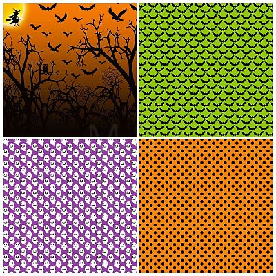 Halloween Pumpkin Spider Pattern Scrapbooking Paper PW-WG6476F-01-1