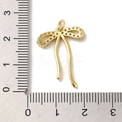 Brass Micro Pave Clear Cubic Zirconia Pendants X-KK-R155-01G-1