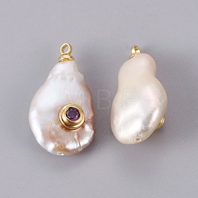 Natural Cultured Freshwater Pearl Pendants PEAR-F008-31G-07-1