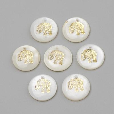 Freshwater Shell Pendants SHEL-Q010-012G-1