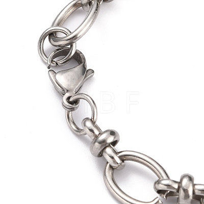 304 Stainless Steel Oval Link Chain Bracelets BJEW-Z011-12P-1