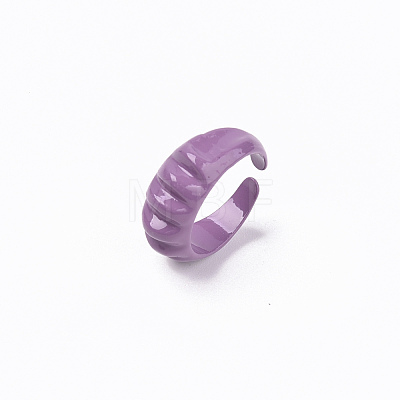 Spray Painted Alloy Cuff Rings RJEW-T011-33F-RS-1