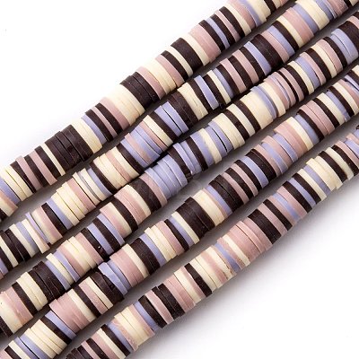 Handmade Polymer Clay Beads Strands CLAY-R089-8mm-T015-1