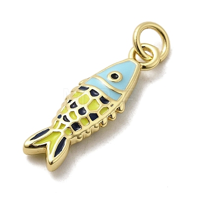 Brass Enamel Pendants X1-KK-A266-39G-02-1