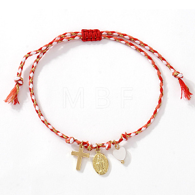 Religion Brass & Natural Shell Charm Bracelets KR4902-10-1