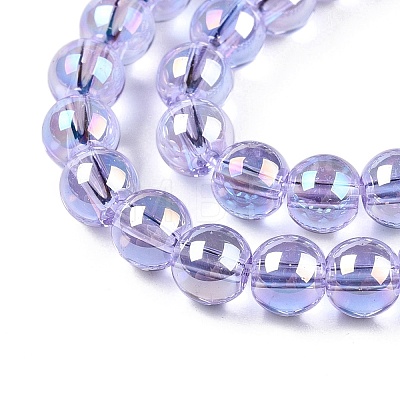 Electroplate Transparent Glass Beads Strands GLAA-T032-T6mm-AB01-1