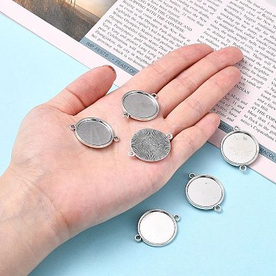Tibetan Style Alloy Cabochon Connector Settings LS-TIBE-M022-11AS-1