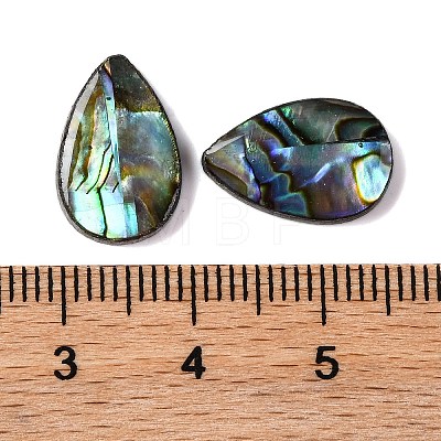 Natural Paua Shell Epoxy Resin Cabochons SSHEL-S279-01E-1