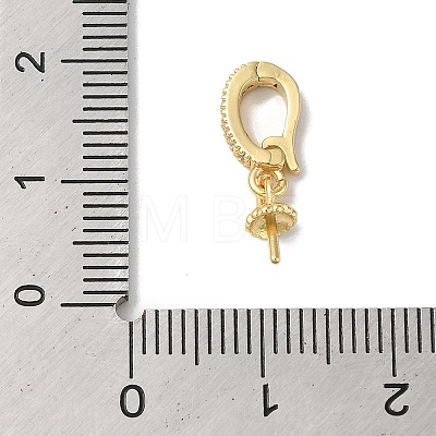 Rack Plating Brass Micro Pave Clear Cubic Zirconia Cup Peg Bails KK-A222-17G-1