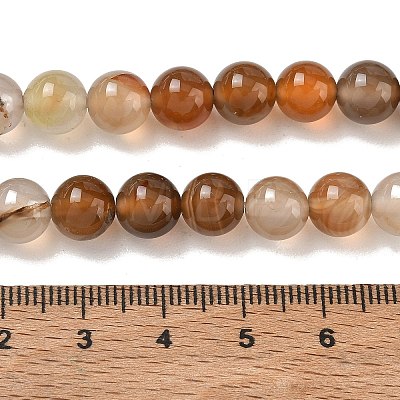 Dyed Natural Agate Round Beads Strands G-E321B-8mm-01-1