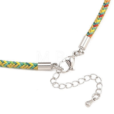 Braided Polycotton Cord Necklaces Making MAK-F038-B-P-1