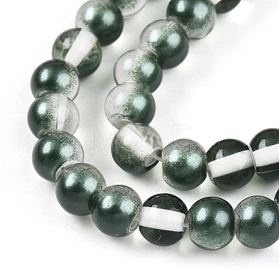 Baking Paint Transparent Glass Beads Strands DGLA-N011-6mm-07-1