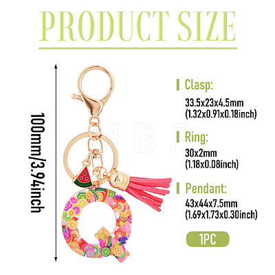 Fruit Series Letter Resin Keychains KEYC-TAC0033-02Q-1