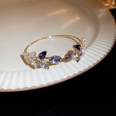 Alloy Rhinestone Cuff Bangles for Women WGA6A1A-01-1