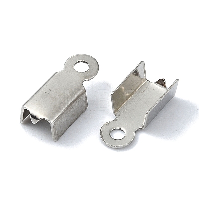 201 Stainless Steel Ribbon Crimp Ends STAS-C097-52P-1