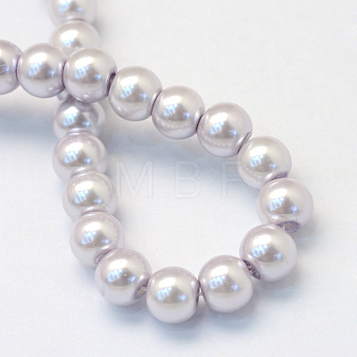 Baking Painted Pearlized Glass Pearl Round Bead Strands HY-Q003-4mm-25-1