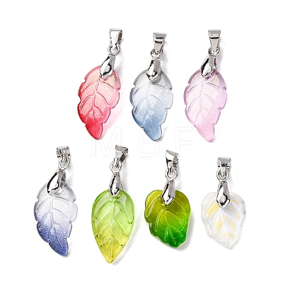 Transparent Glass Pendants PALLOY-JF04419-02-1