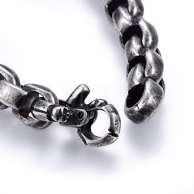 304 Stainless Steel Box Chain Bracelets BJEW-L631-26AS-1