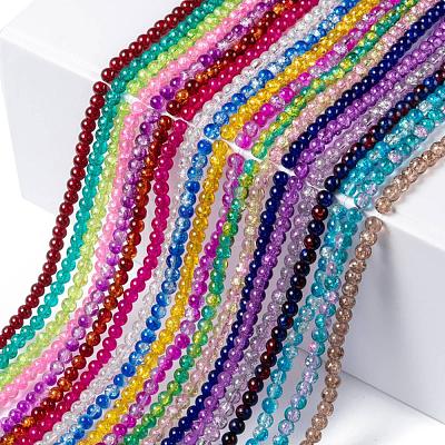20 Colors Spray Painted Crackle Glass Beads Strands CCG-X0012-01-6mm-1