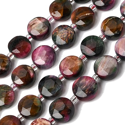 Dyed Natural Tiger Eye Beads Strands G-D105-A12-02-1