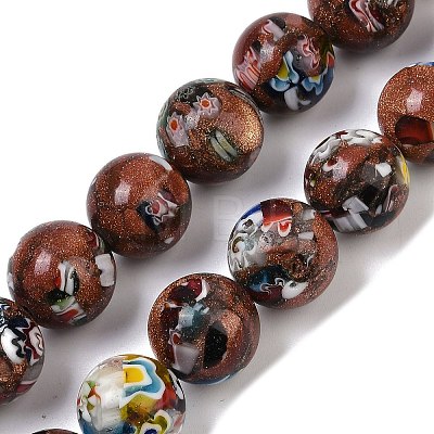 Handmade Millefiori Lampwork Beads Strands LAMP-G166-12A-1