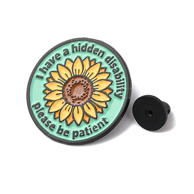 Hidden Disability Sunflower Pin Enamel Pins JEWB-A038-09EB-1