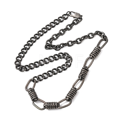 Vintage 304 Stainless Steel Mixed Chain Necklaces NJEW-C115-06AS-1