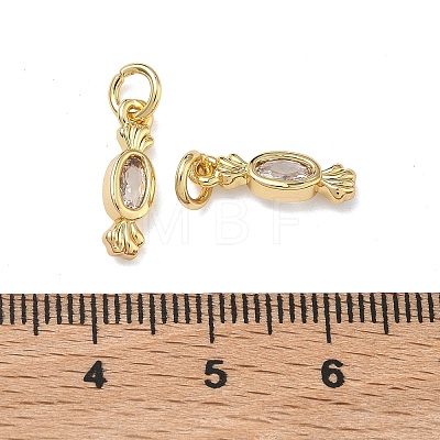 Brass Micro Pave Clear Cubic Zirconia Pendants KK-B170-25G-1
