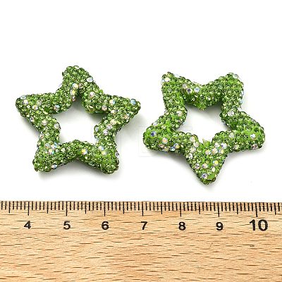 Star Shape Polymer Clay Rhinestone Beads CLAY-NH0001-06I-1