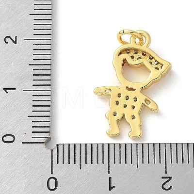 Brass Micro Pave Cubic Zirconia Pendants KK-P292-21G-G-1