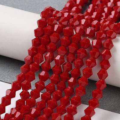 Opaque Solid Color Imitation Jade Glass Beads Strands GLAA-F029-P4mm-01-1