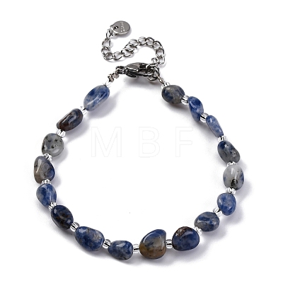 Natural Sodalite Beaded Bracelets for Women G-P563-07P-12-1