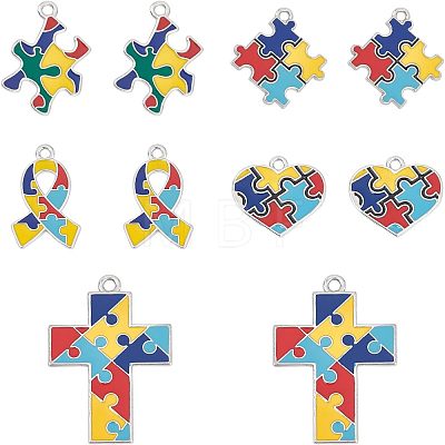 Enamel Alloy Pendants ENAM-FH0001-01-1