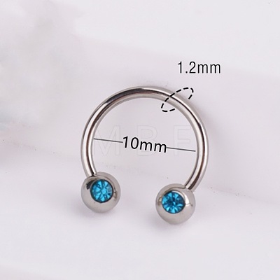 316L Stainless Steel Micro Pave Cubic Zirconia Hoop Nose Rings WG5D603-15-1