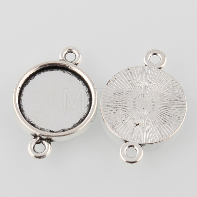 Tibetan Style Alloy Cabochon Connector Settings TIBE-M022-13AS-1