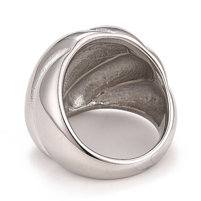 304 Stainless Steel Textured Chunky Ring RJEW-B040-19P-1