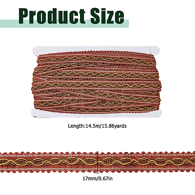 14.5M Polyester Lace Trim Ribbon OCOR-WH0101-244D-1