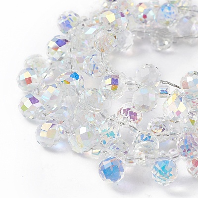 Transparent Electroplate Glass Beads Strands EGLA-F152A-AB02-1