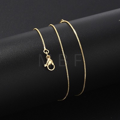 Brass Box Chain Necklaces for Women NJEW-D302-41G-1