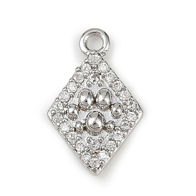 Brass Micro Pave Clear Cubic Zirconia Pendants LS-KK-L238-21P-1