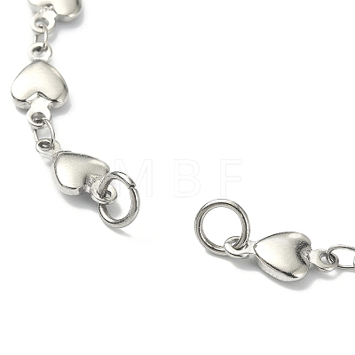 304 Stainless Steel Heart Link Chains AJEW-TA00004-02-1